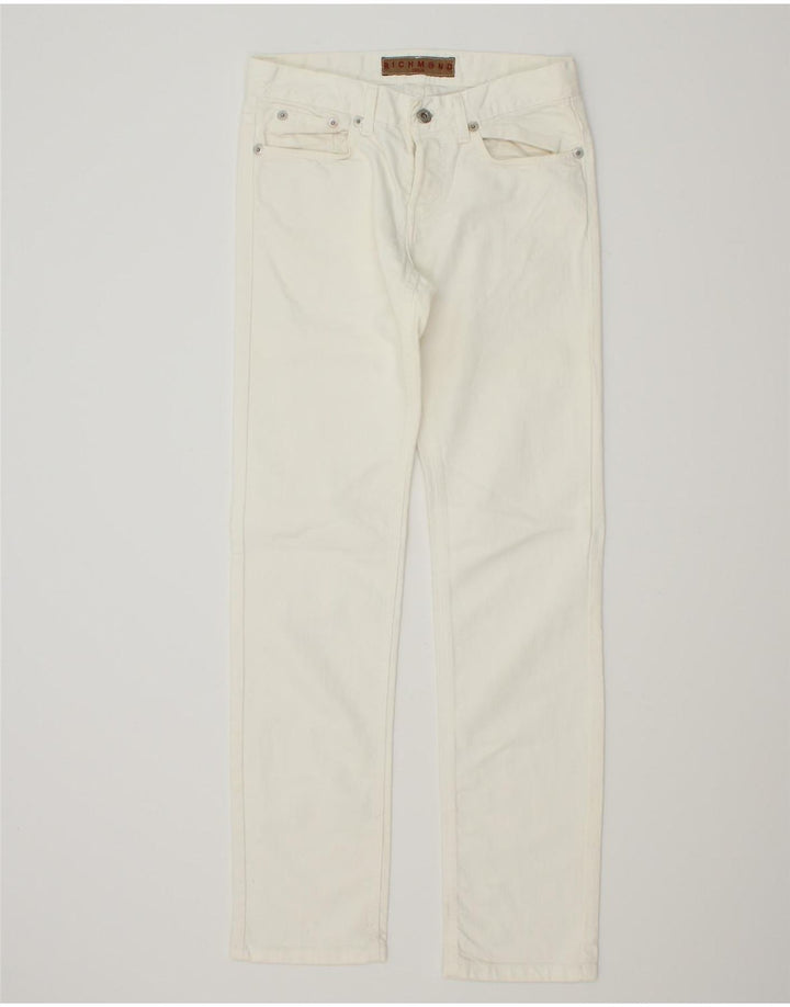 RICHMOND Womens Slim Casual Trousers W29 L32 White Cotton Vintage Richmond and Second-Hand Richmond from Messina Hembry 