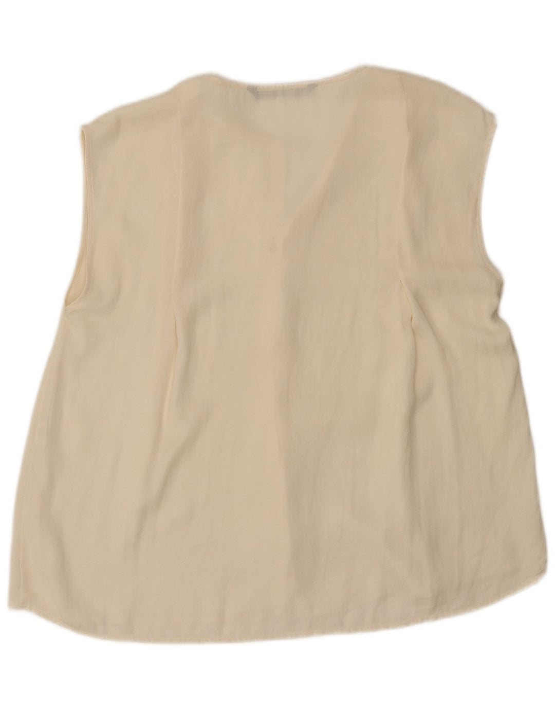 Blusa feminina sem mangas Zara Reino Unido 16 grande poliéster branco