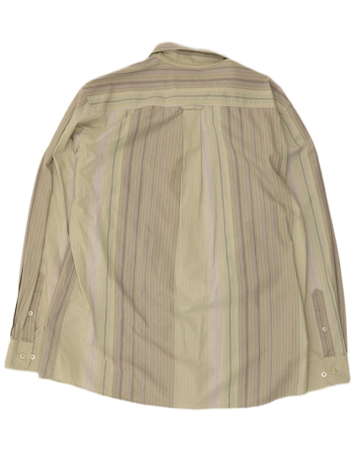 Camisa masculina Camel Active grande algodão listrado verde