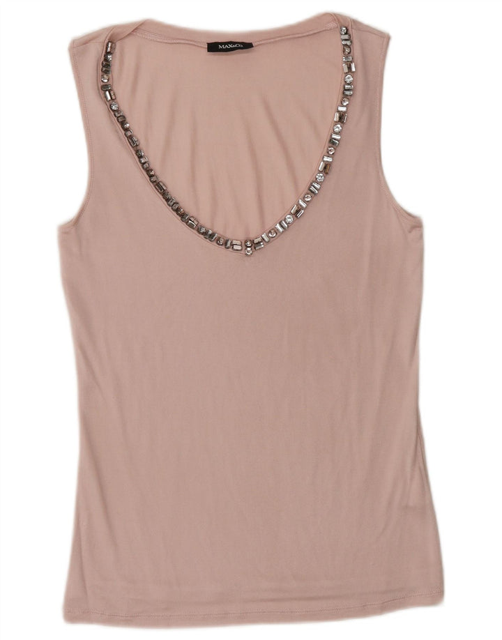 Max&Co. Top Colete Feminino UK 10 Pequeno Rosa