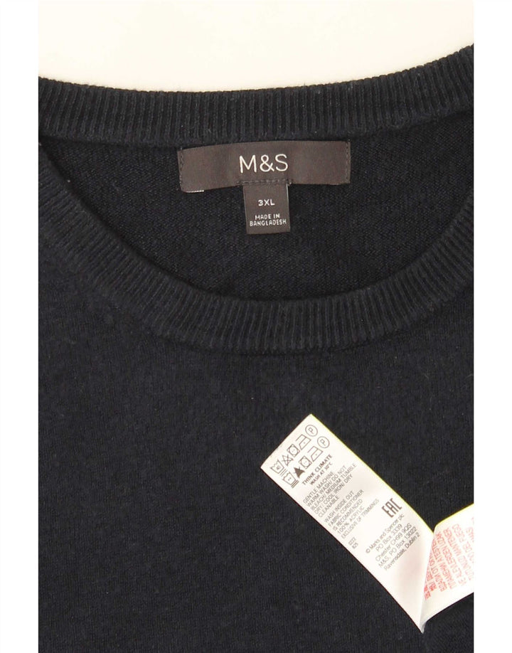 Suéter masculino Marks & Spencer com gola redonda 3XL azul marinho acrílico