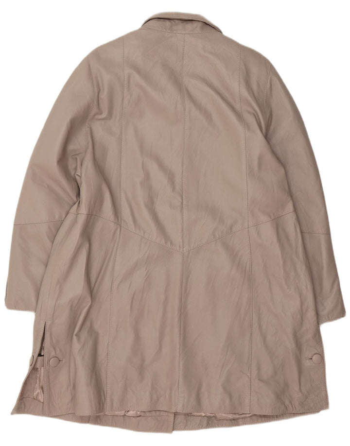 Casaco de couro feminino VINTAGE EU 42 grande couro cinza
