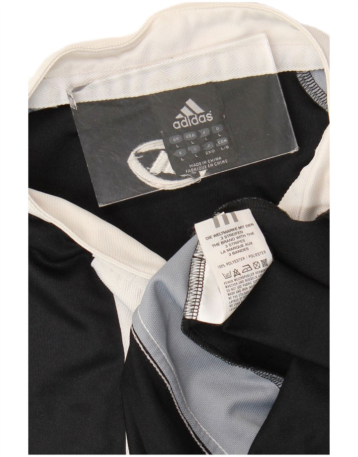 Adidas Mens Polo Shirt Grande Preto Colorblock Poliéster