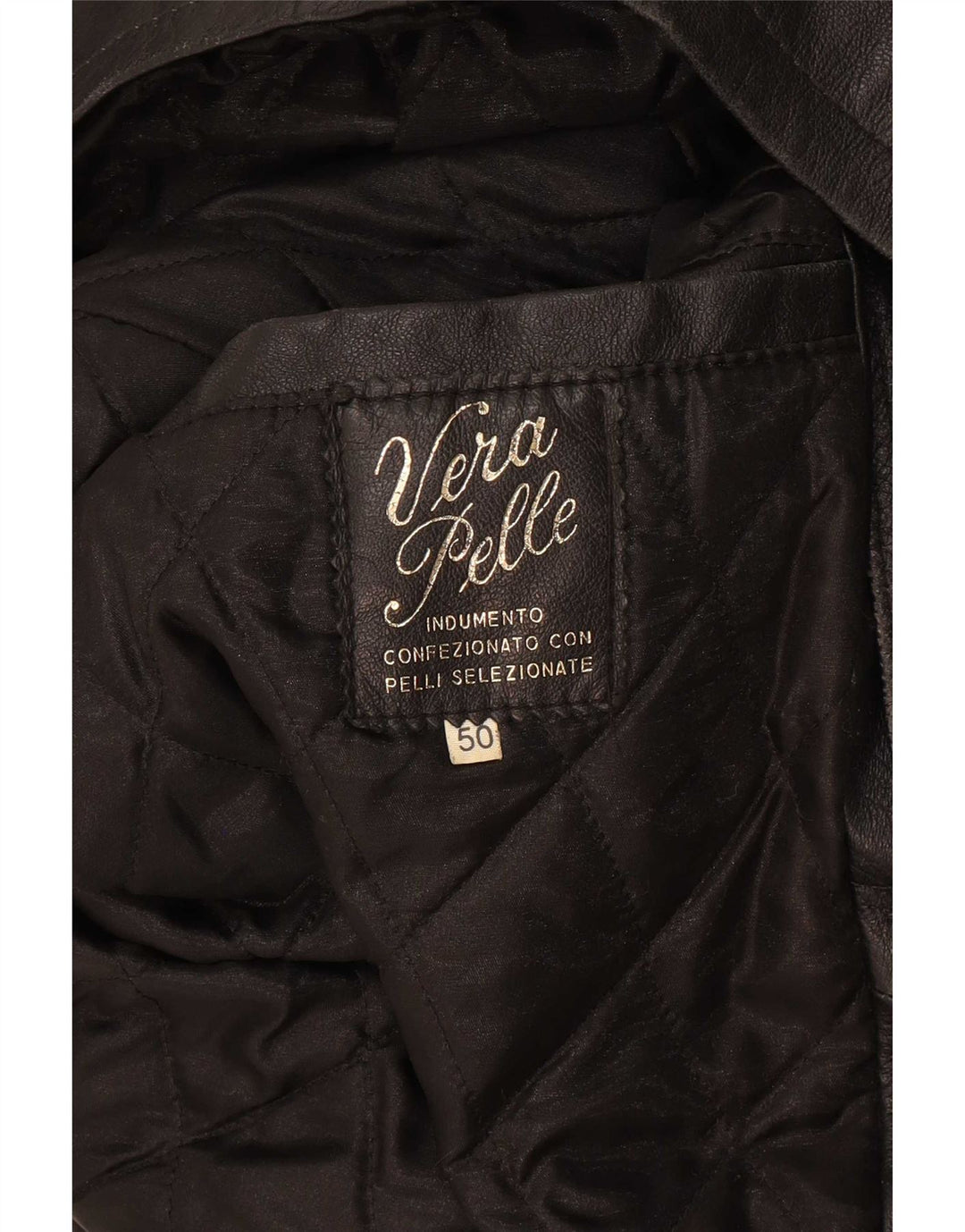 Jaqueta de couro militar masculina vintage IT 50 grande preta