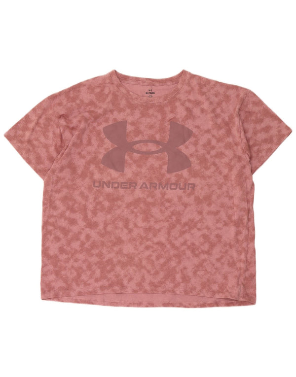 Camiseta feminina Under Armour com estampa gráfica UK 18 XL rosa tie-dye algodão