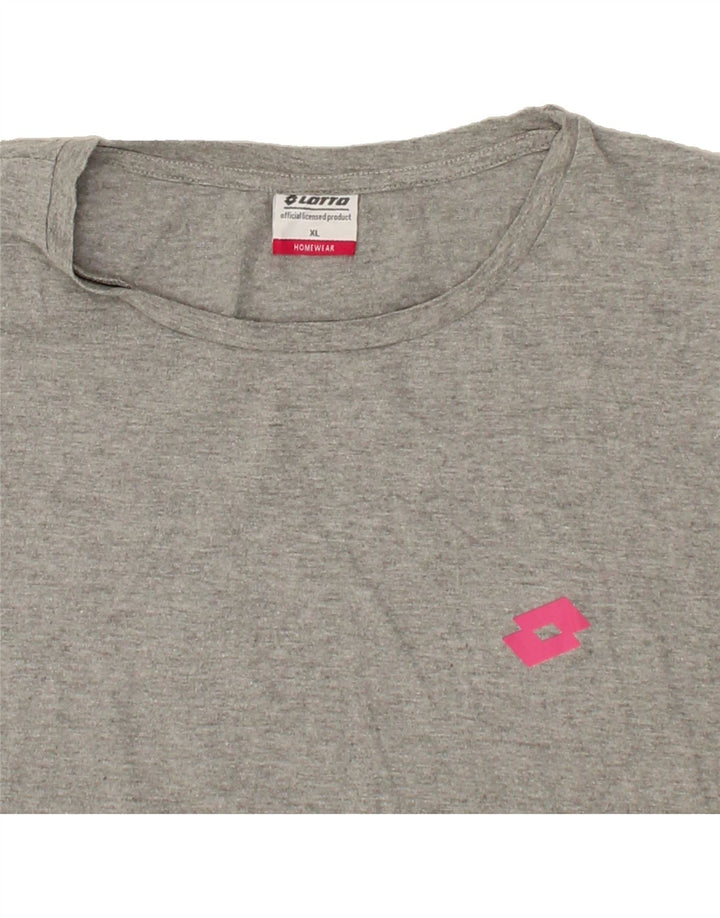 LOTTO Womens T-Shirt Top UK 18 XL Grey Cotton Vintage Lotto and Second-Hand Lotto from Messina Hembry 