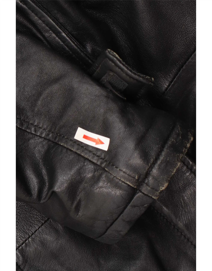Jaqueta feminina de couro com capuz Pellitalia UK 18 XL preta