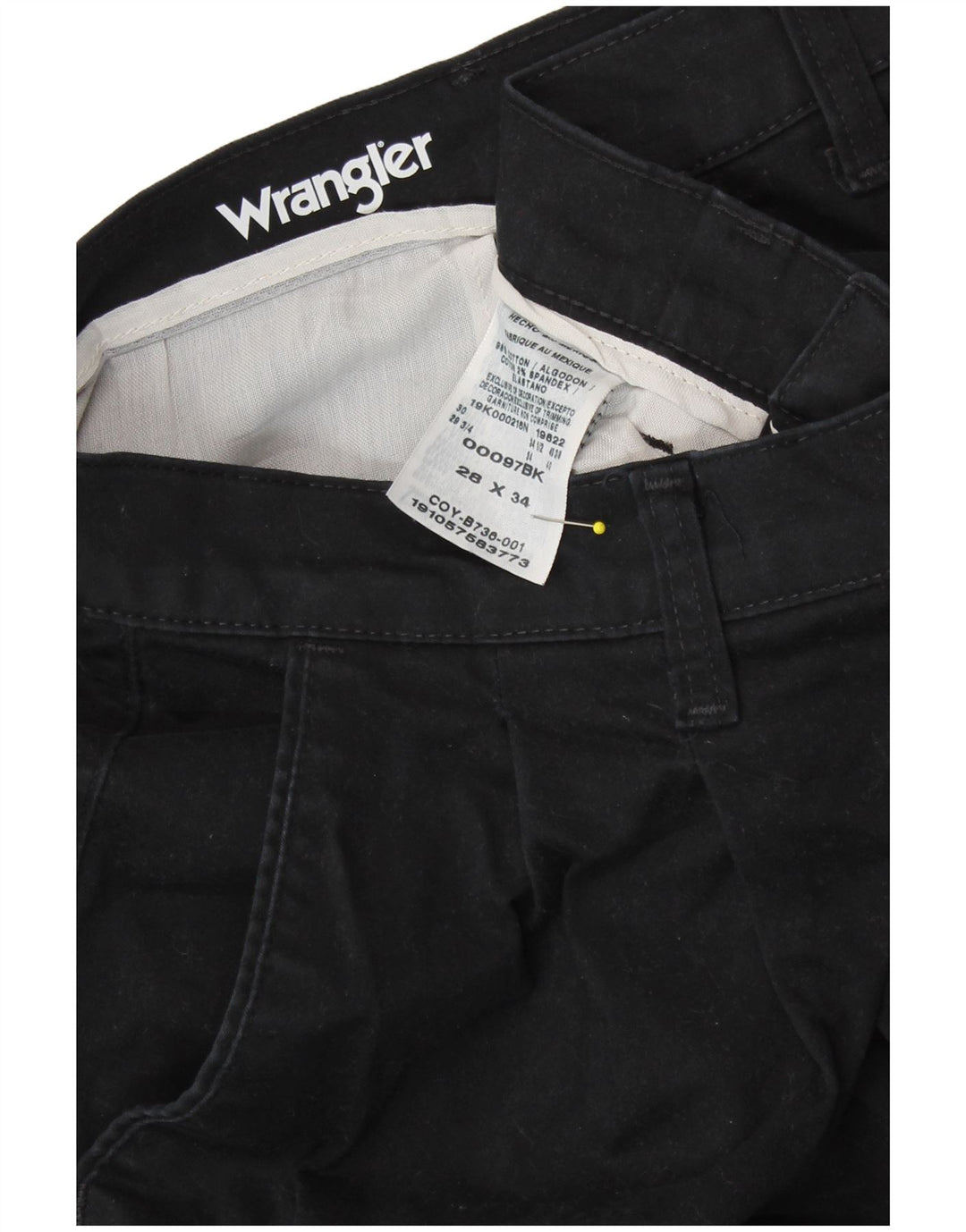 Calça Chino Masculina WRANGLER W28 L34 Algodão Preto