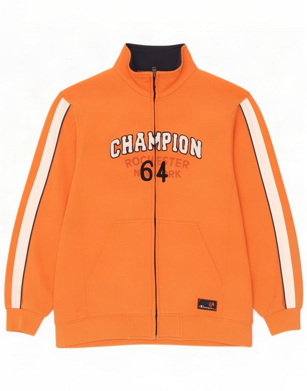Champion Boys Tracksuit Top Jacket 13-14 anos XL Colorblock laranja