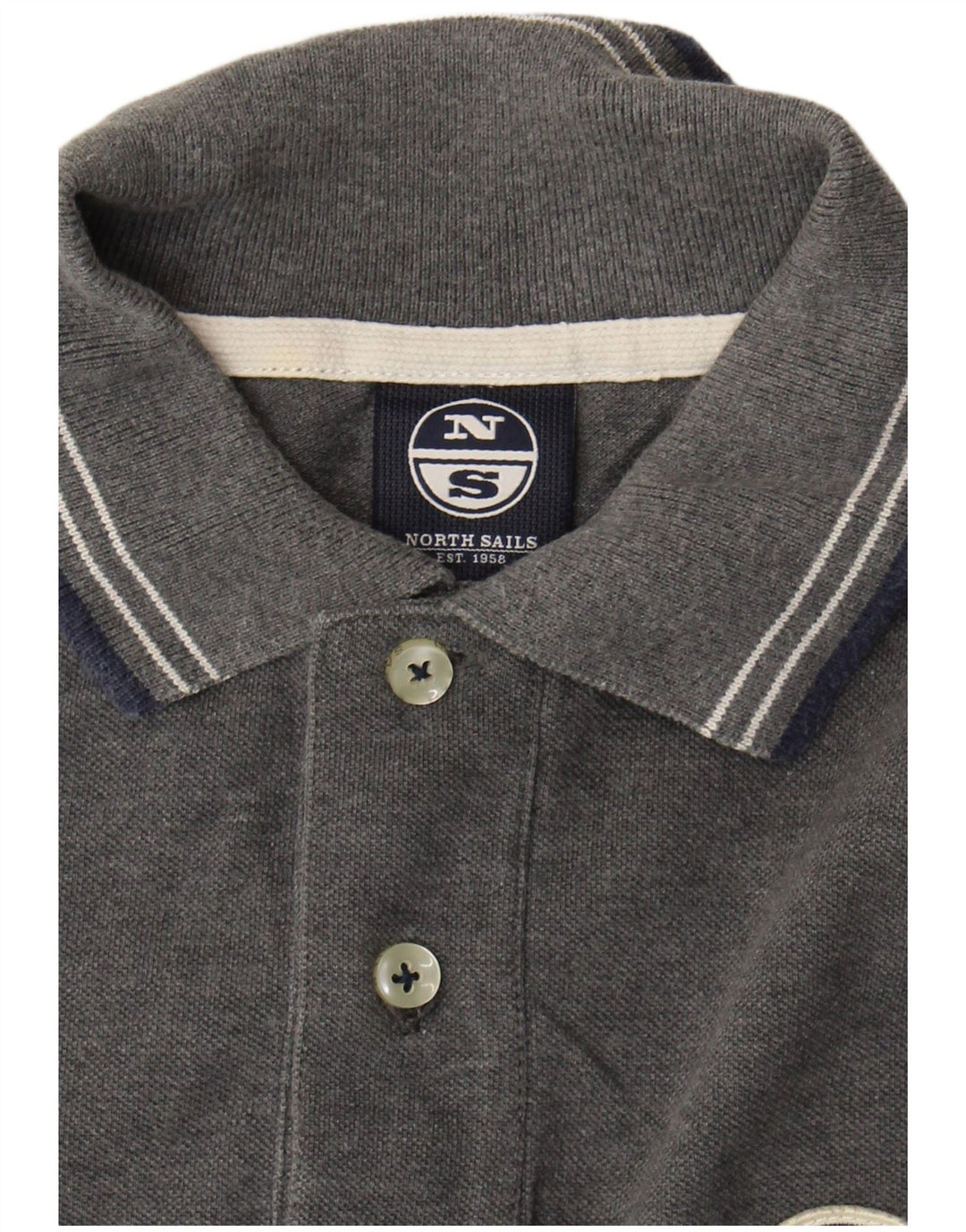 Camisa polo masculina North Sails algodão cinza médio