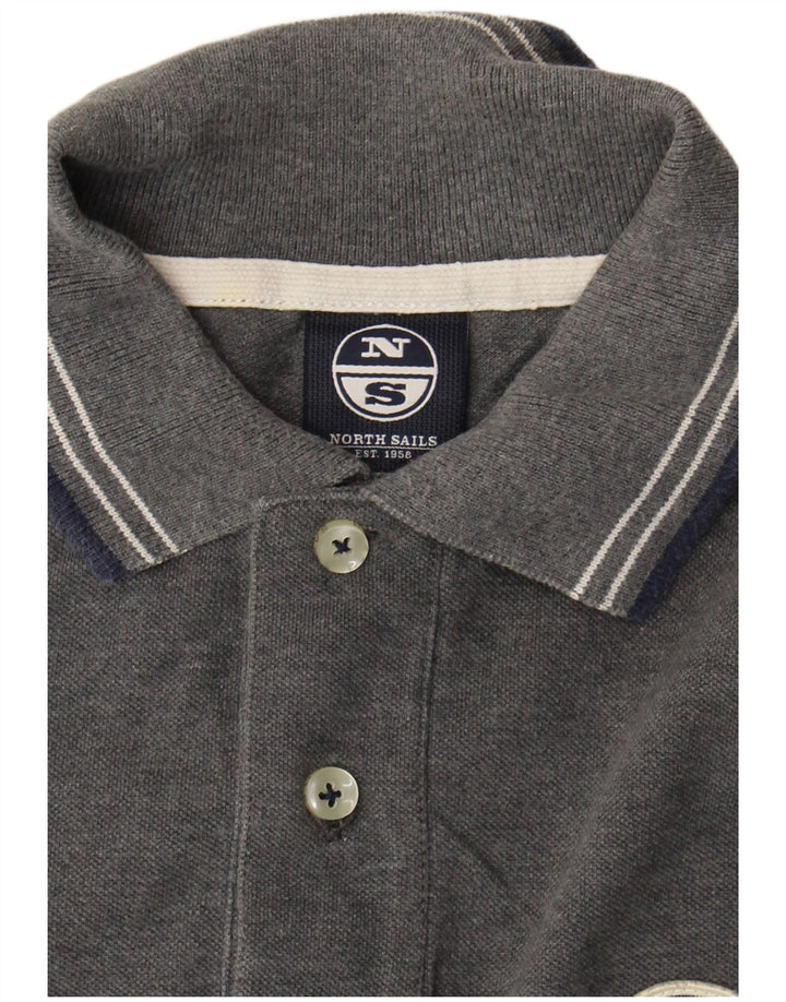 Camisa polo masculina North Sails algodão cinza médio
