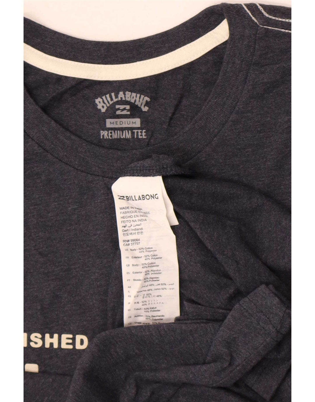 Billabong Camiseta masculina gráfica Top algodão cinza médio