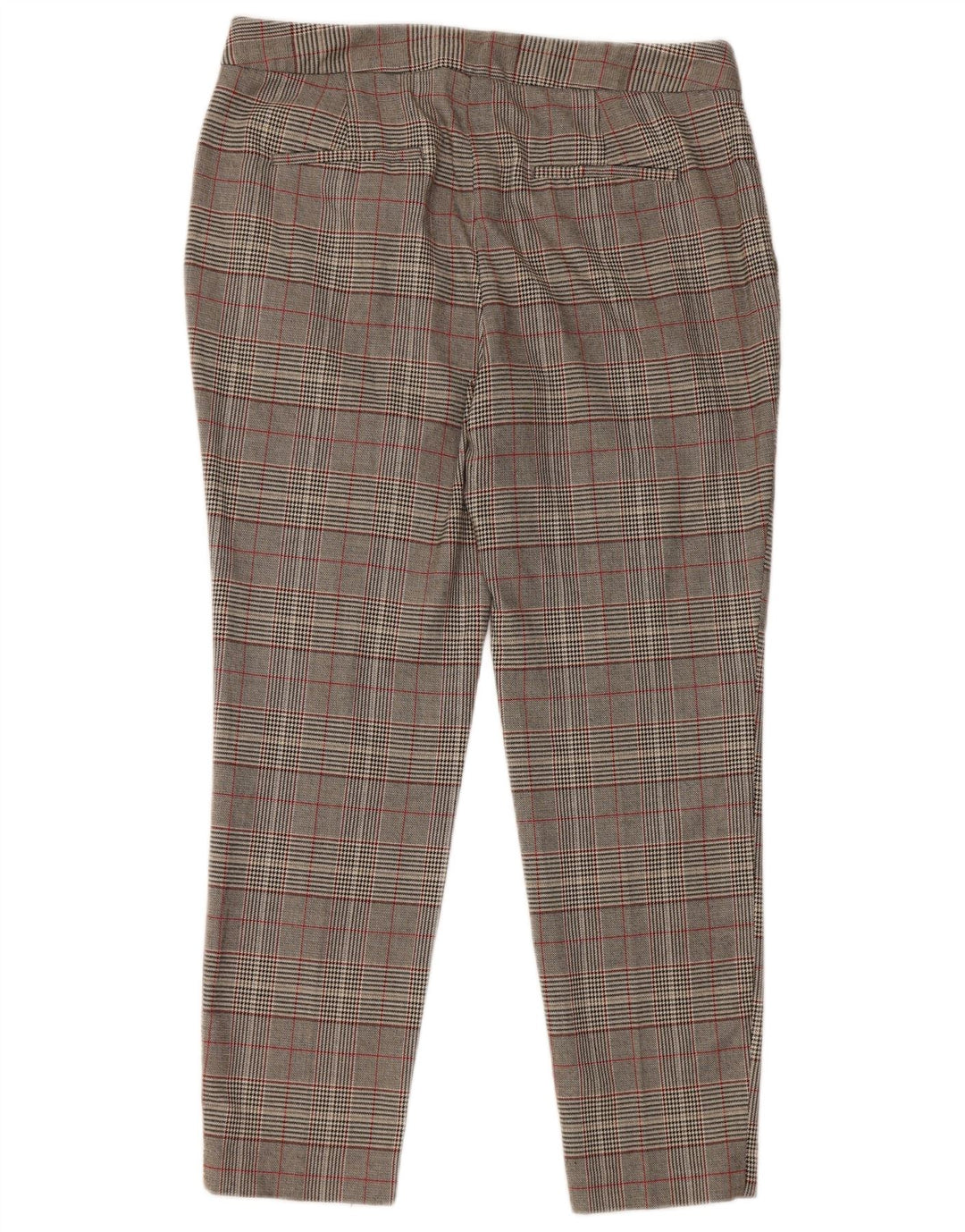 Zara Calça Chino Feminina Slim EU 40 Médio W30 L27 Cinza Houndstooth
