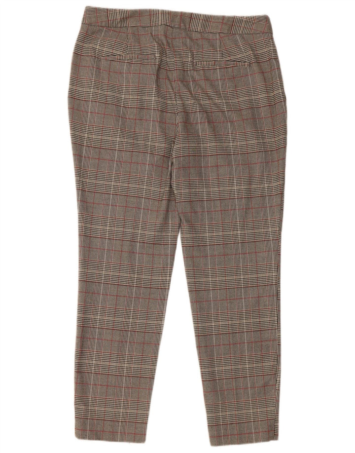Zara Calça Chino Feminina Slim EU 40 Médio W30 L27 Cinza Houndstooth