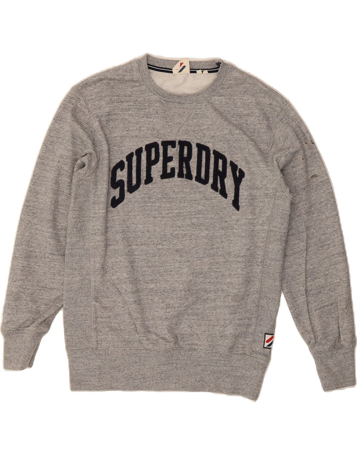 SUPERDRY Mens Graphic Sweatshirt Jumper Large Grey Cotton Vintage Superdry and Second-Hand Superdry from Messina Hembry 
