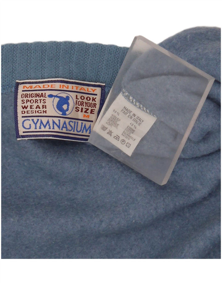 Suéter de cardigã de ajuste solto masculino de ginásio acrílico azul médio