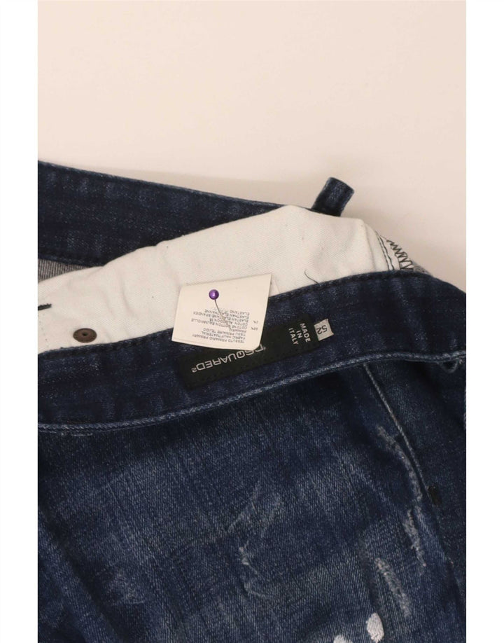 Dsquared2 Calça jeans feminina desgastada IT 52 2XL W36 L29 algodão azul