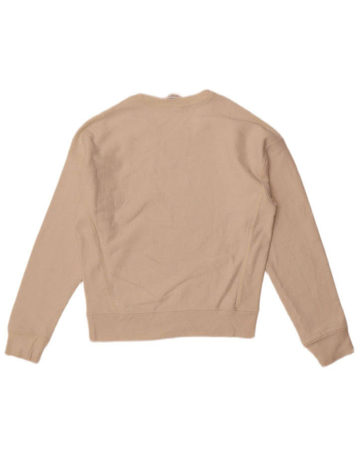 Jumper de moletom feminino Champion Reverse Weave Oversized Reino Unido 10 pequeno branco