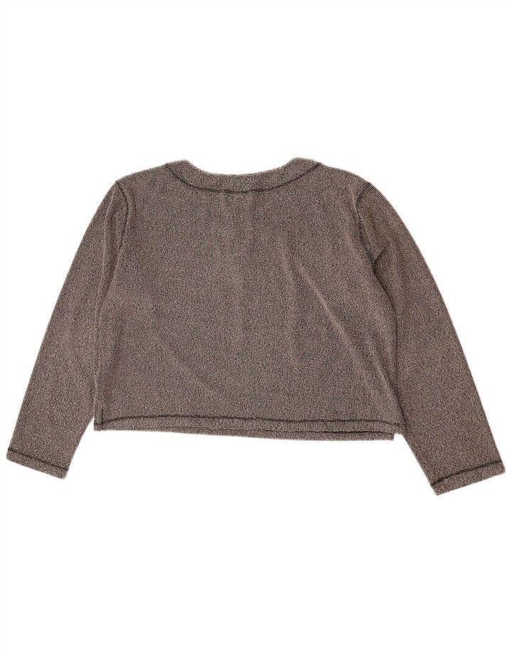 Campeão Crop Top Feminino Manga Longa Reino Unido 16 Grande Poliéster Cinzento Flecked