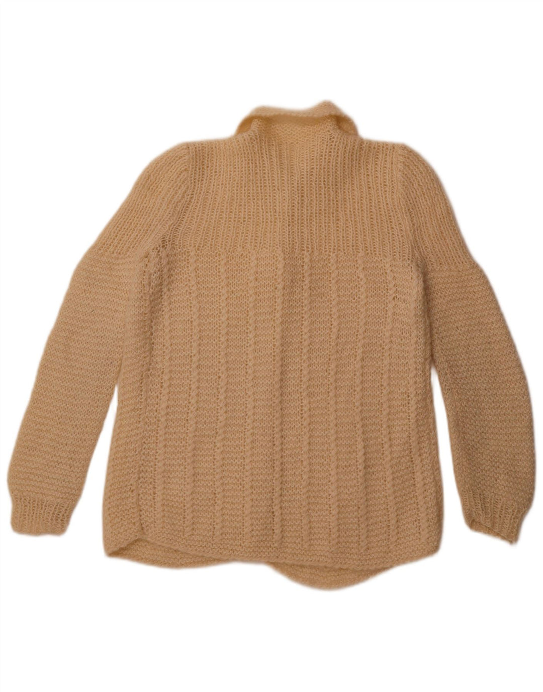 Suéter Cardigan Feminino Vintage UK 14 Médio Bege