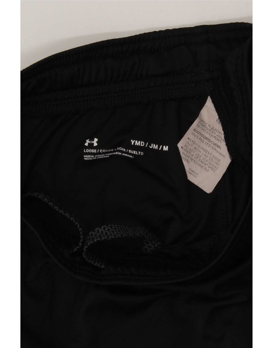 Shorts esportivos gráficos Under Armour Boys 9-10 anos médio preto poliéster