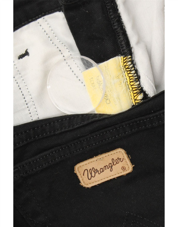 WRANGLER Masculino Texas Straight Jeans W38 L32 Algodão Preto