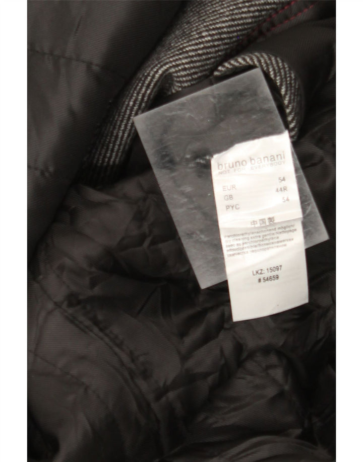 Sobretudo masculino Bruno Banani Reino Unido 44 2XL lã listrada cinza