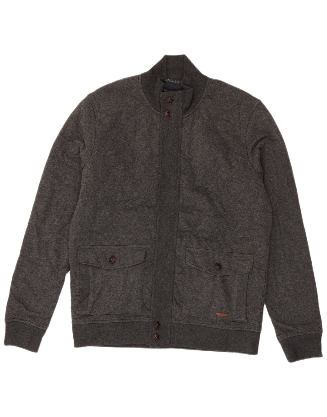 Suéter cardigã masculino Ted Baker tamanho 4 grande algodão cinza
