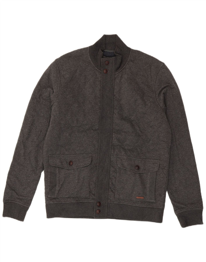 Suéter cardigã masculino Ted Baker tamanho 4 grande algodão cinza