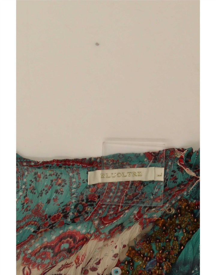 Vestido feminino Bluoltre para praia, Reino Unido 16, grande, verde, paisley