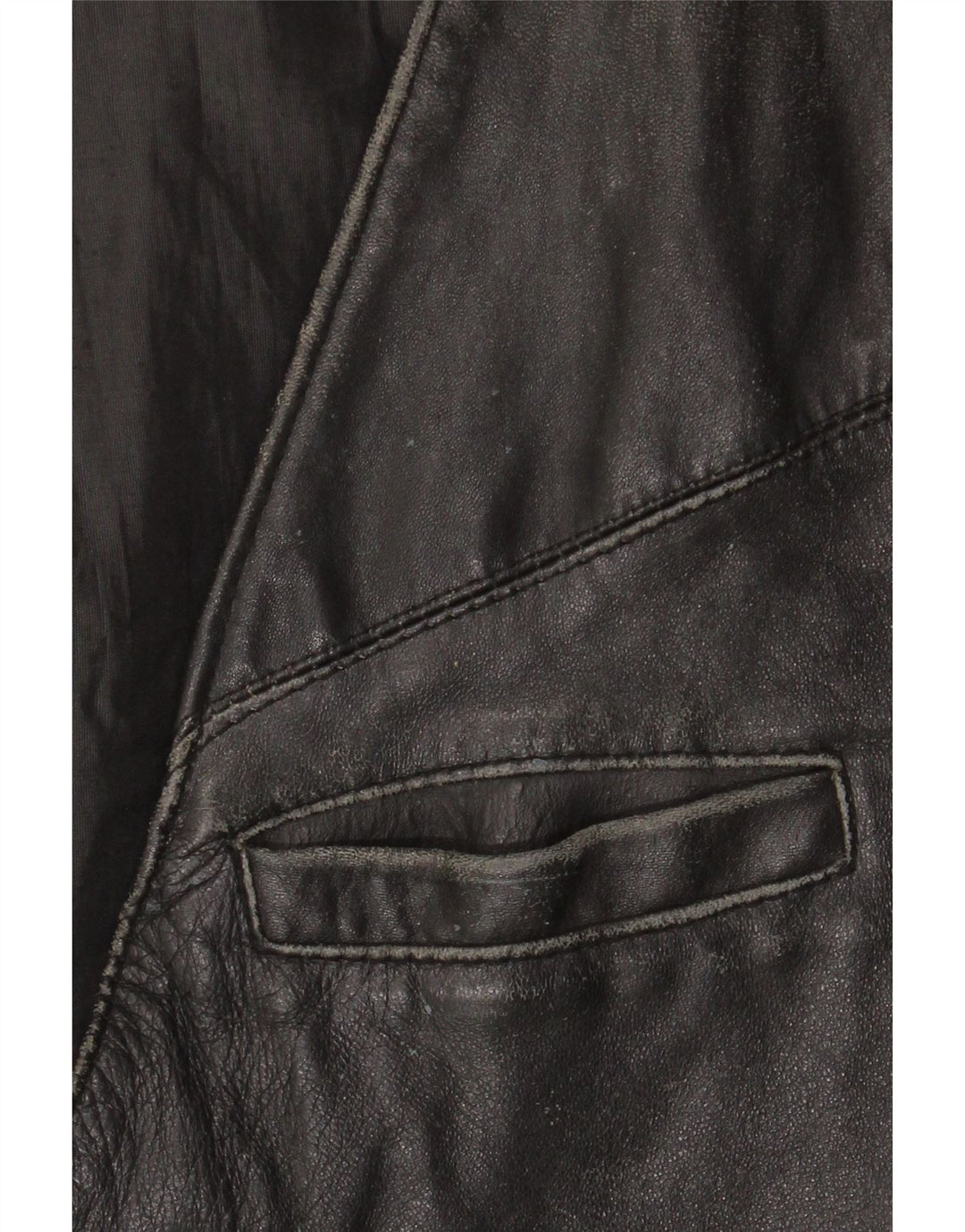 Colete de couro masculino VINTAGE IT 52 grande couro preto