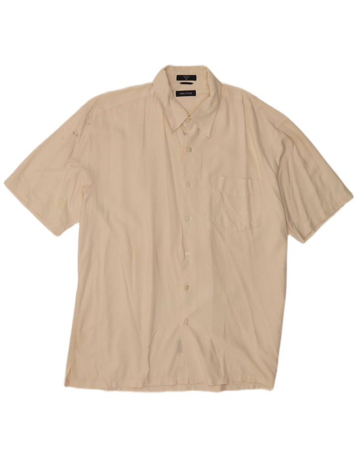 Camisa masculina de manga curta Nautica XL bege seda