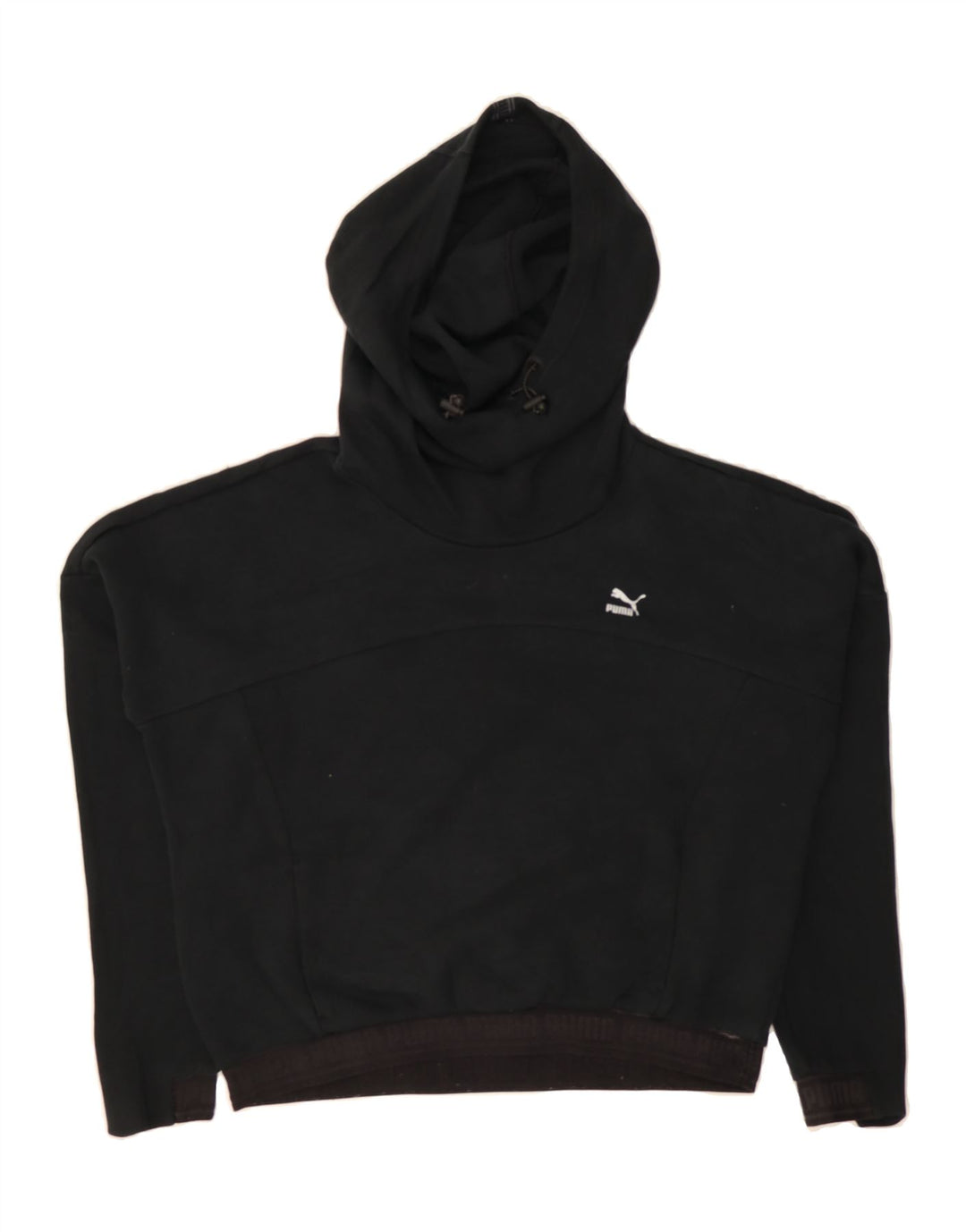 PUMA Womens Hoodie Jumper UK 14 Large  Black Cotton Vintage Puma and Second-Hand Puma from Messina Hembry 
