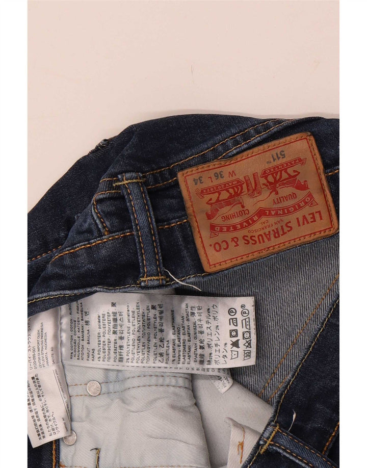 Levi's Masculino 511 Slim Jeans W36 L34 Azul Marinho Algodão