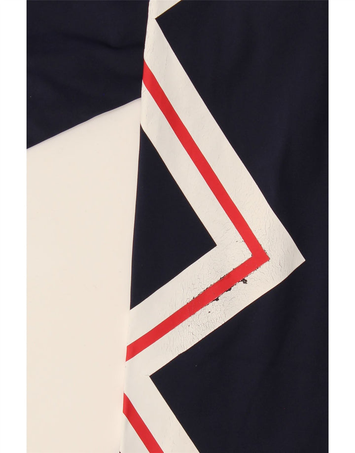Fila Leggings Gráfico Feminino UK 14 Grande Poliéster Geométrico Azul Marinho