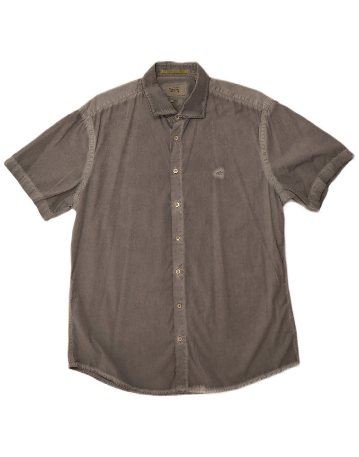 Camisa masculina de manga curta CAMEL ACTIVE algodão cinza grande