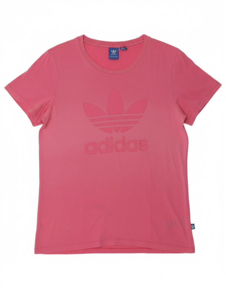 ADIDAS Womens Graphic T-Shirt Top UK 8 Samll Rosa Algodão