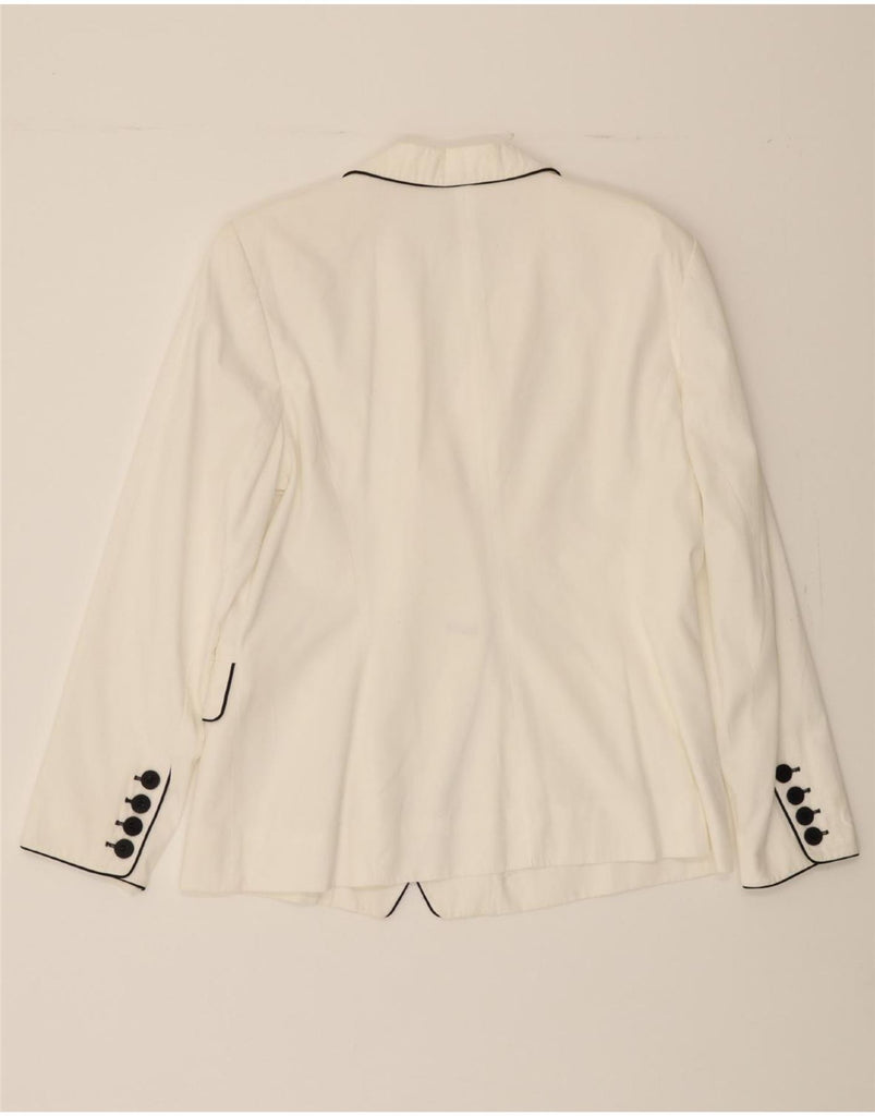 MONDI Womens Double Breasted Blazer Jacket UK 14 Medium White Vintage Mondi and Second-Hand Mondi from Messina Hembry 