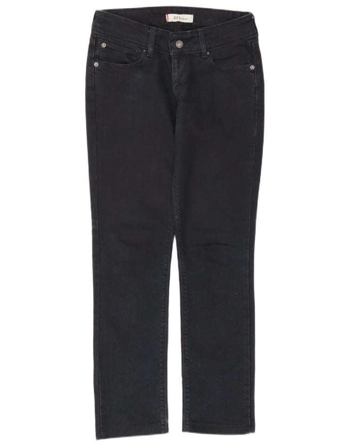 Calça jeans feminina Levi's 571 Slim W26 L28 azul marinho