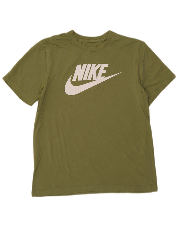 Camiseta Nike masculina gráfica Top médio algodão verde