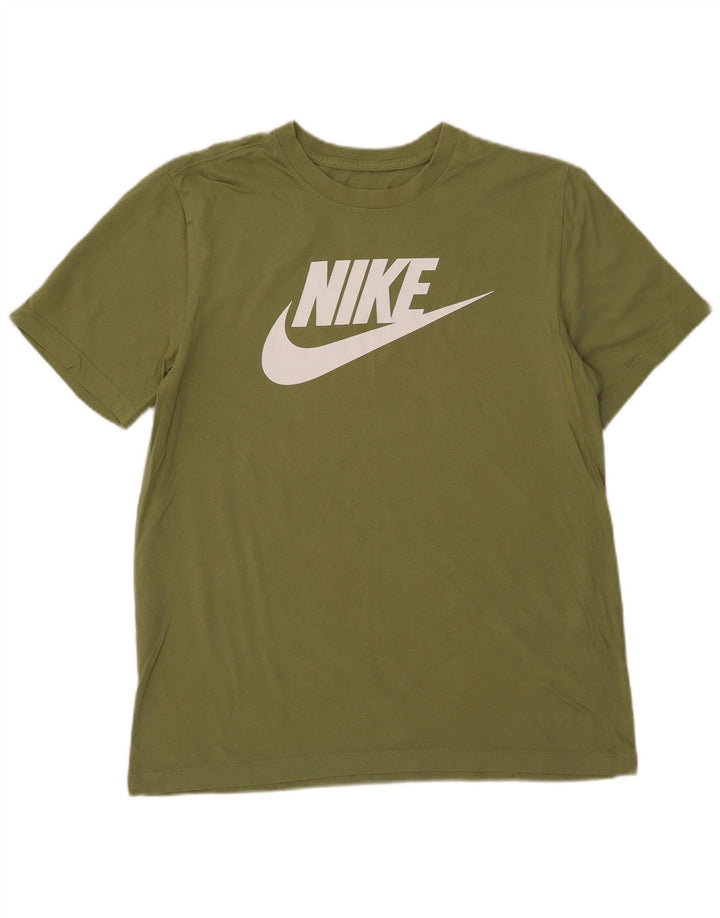 Camiseta Nike masculina gráfica Top médio algodão verde