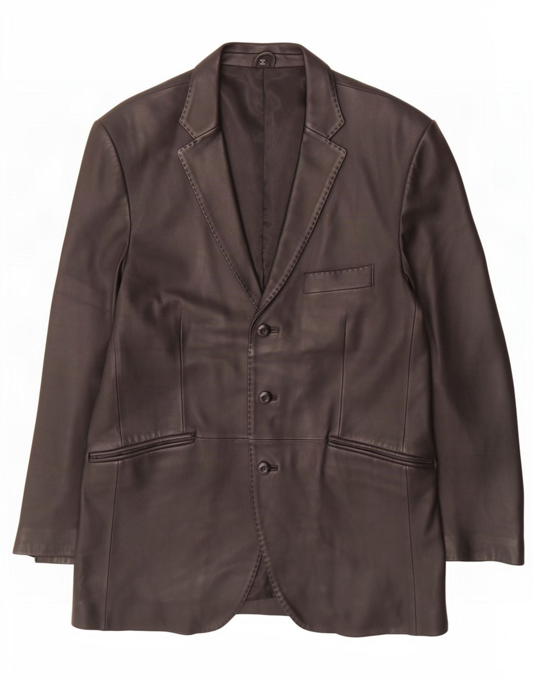 Jaqueta blazer masculina de couro com 3 botões Ben Sherman Reino Unido 40 grande preta