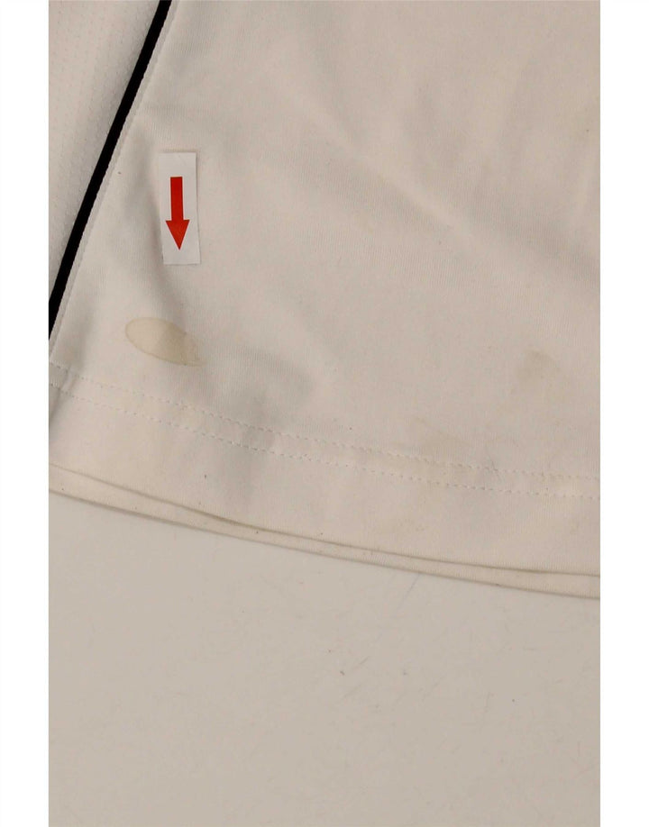 Camisa polo feminina Adidas UK 12 médio branco colorblock poliéster