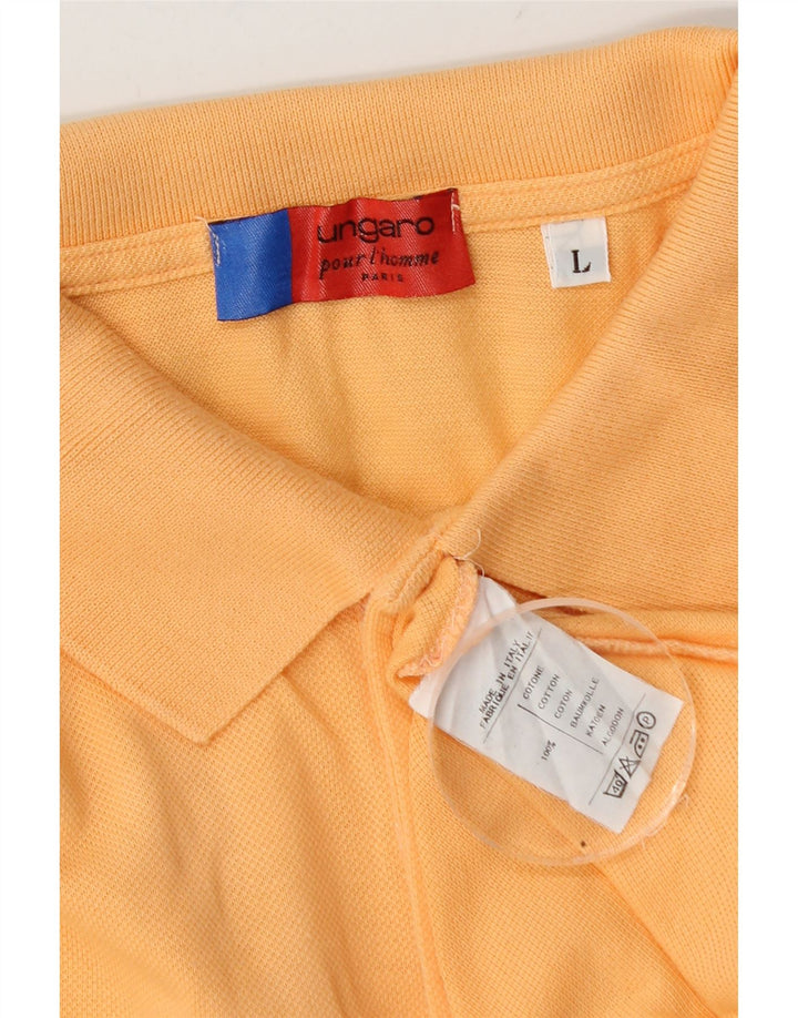 Camisa polo masculina Ungaro grande algodão laranja