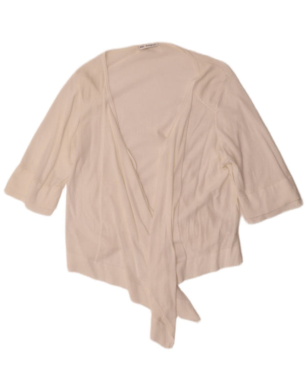 Cardigã feminino Marks & Spencer Autograph manga 3/4 Reino Unido 20 2XL branco