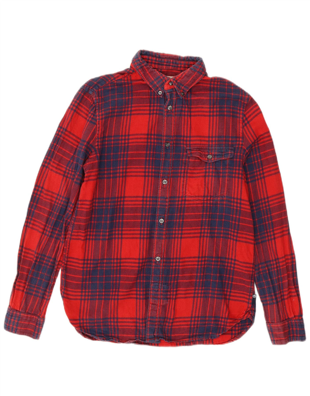 Camisa masculina de flanela de ajuste regular French Connection xadrez vermelho médio