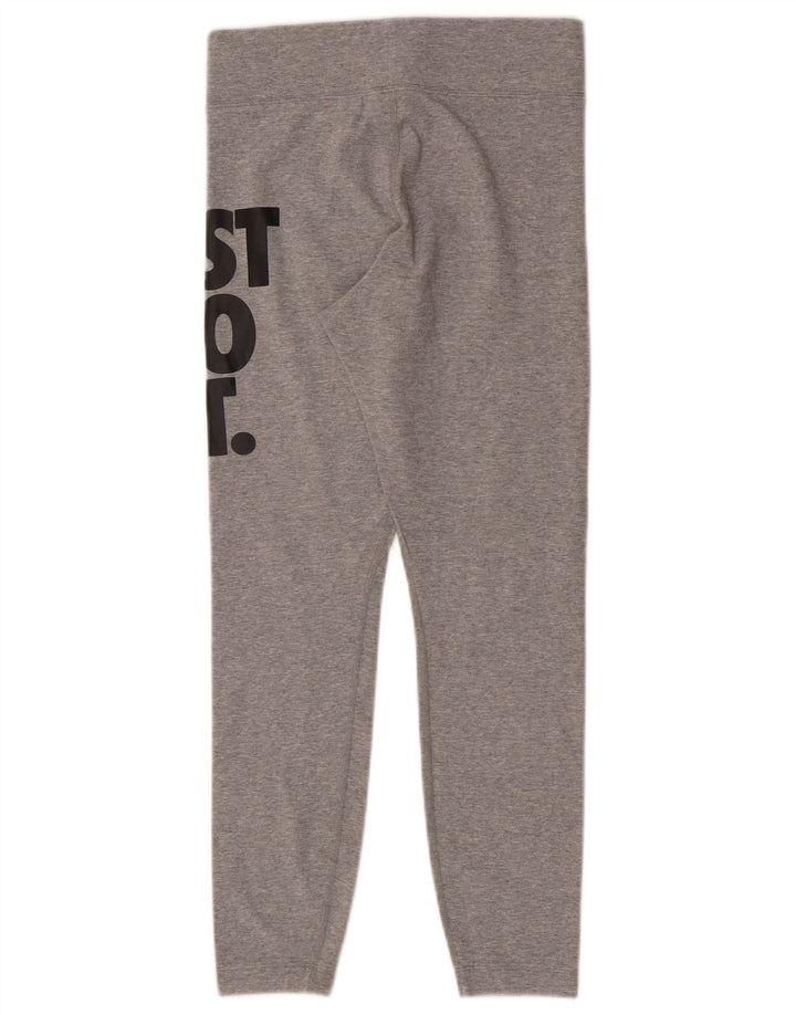 Leggings Nike Femininas Graphic UK 8 Pequenas Cinza Flecked Algodão