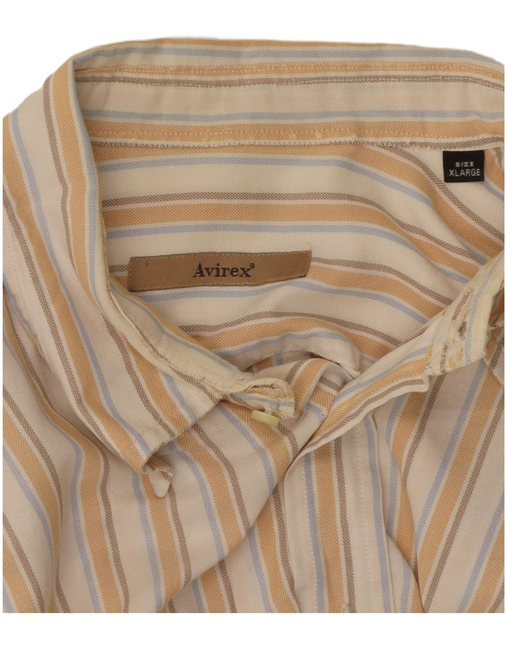 Camisa masculina AVIREX XL listrada bege