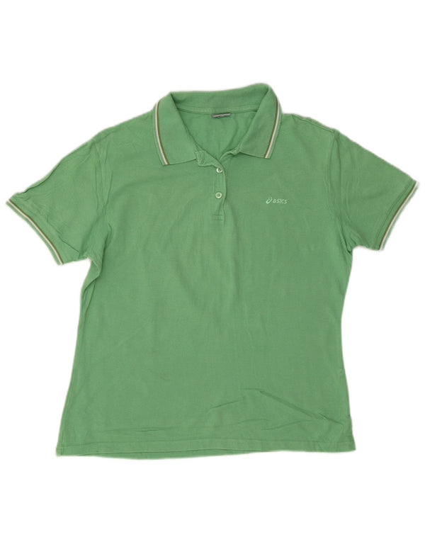 Camisa polo feminina Asics UK 20 2XL algodão verde