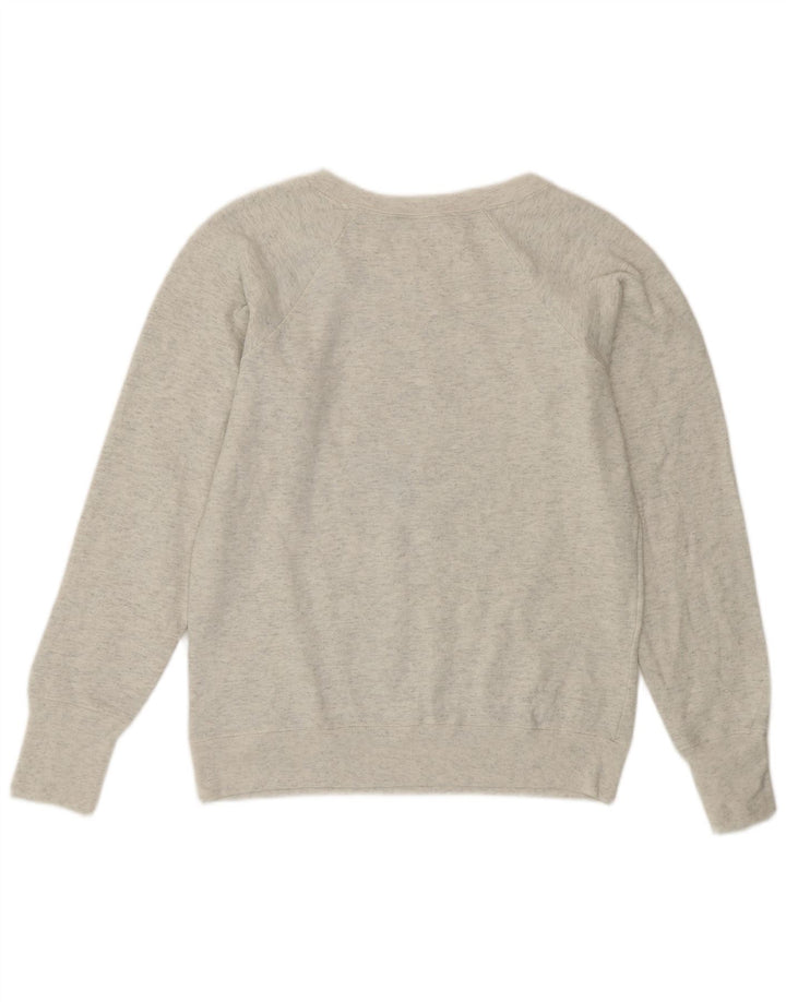 Champion feminino gráfico oversized moletom jumper UK 10 pequeno cinza